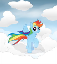 Size: 1280x1428 | Tagged: safe, artist:dcpip, rainbow dash, g4, cloud, cloudy, female, solo