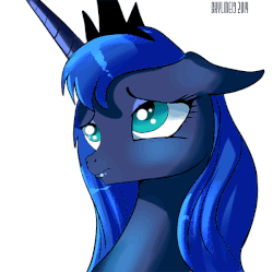 Size: 600x598 | Tagged: safe, artist:skyart301, princess luna, pony, g4, animated, cute, eye shimmer, female, floppy ears, lunabetes, mare, pouting, puppy dog eyes, simple background, solo, white background