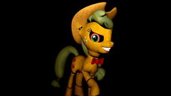 Size: 1024x576 | Tagged: safe, applejack, pony, robot, robot pony, five nights at aj's, g4, 3d, animatronic, applefreddy, creepy, female, five nights at freddy's, looking at you, solo