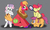 Size: 1383x843 | Tagged: safe, artist:susiebeeca, apple bloom, big macintosh, scootaloo, sweetie belle, earth pony, pony, g4, crossdressing, cutie mark crusaders, hair curlers, hoof polish, lipstick, makeover, makeup, male, mirror, stallion