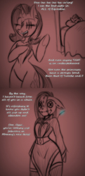 Size: 582x1202 | Tagged: safe, artist:lil miss jay, opalescence, rarity, sweetie belle, semi-anthro, ask lil miss rarity, lil-miss rarity, g4, clothes, doll, scar, sleeping, tumblr