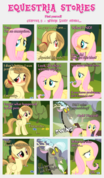 Size: 1800x3090 | Tagged: safe, artist:estories, discord, fluttershy, oc, oc:alice goldenfeather, draconequus, pegasus, pony, comic:find yourself, g4, blushing, comic, teleportation