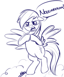 Size: 638x769 | Tagged: safe, artist:bunnimation, rainbow dash, g4, female, monochrome, nerd, sketch, solo