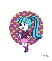 Size: 988x1151 | Tagged: safe, artist:thisbrokenbrain, sonata dusk, equestria girls, g4, my little pony equestria girls: rainbow rocks, chibi, female, solo, taco