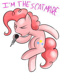 Size: 700x900 | Tagged: safe, artist:kloudmutt, pinkie pie, earth pony, pony, g4, bipedal, eyes closed, female, i'm a scatman, microphone, music, scat singing, scatman john, solo, song reference