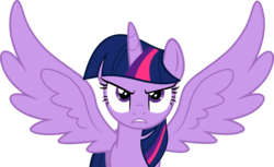 Size: 8000x4908 | Tagged: safe, artist:slb94, twilight sparkle, alicorn, pony, g4, princess twilight sparkle (episode), absurd resolution, angry, female, mare, simple background, solo, spread wings, transparent background, twilight sparkle (alicorn), vector