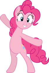 Size: 4705x7000 | Tagged: safe, artist:slb94, pinkie pie, earth pony, pony, g4, princess twilight sparkle (episode), absurd resolution, belly, bipedal, cute, diapinkes, happy, simple background, standing, transparent background, vector