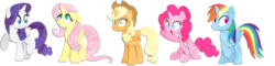 Size: 2500x600 | Tagged: safe, artist:narflarg, applejack, fluttershy, pinkie pie, rainbow dash, rarity, alicorn, pony, g4, :o, alicornified, applecorn, everyone is an alicorn, floppy ears, fluttercorn, frown, looking back, looking up, open mouth, pinkiecorn, race swap, rainbowcorn, raised hoof, raised leg, raricorn, remane five, simple background, sitting, smiling, transparent background, wide eyes, xk-class end-of-the-world scenario
