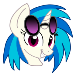 Size: 650x650 | Tagged: safe, artist:badgerben, artist:skullman777, dj pon-3, vinyl scratch, pony, unicorn, g4, avatar, bust, color, female, horn, mare, smiling, sunglasses