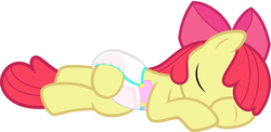 Size: 1709x836 | Tagged: safe, artist:mlpcutepic, apple bloom, g4, diaper, female, non-baby in diaper, sleeping, solo