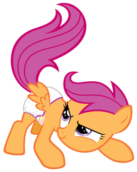 Size: 1400x1750 | Tagged: safe, artist:mlpcutepic, scootaloo, g4, diaper, female, non-baby in diaper, solo