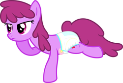 Size: 1957x1324 | Tagged: safe, artist:mlpcutepic, berry punch, berryshine, earth pony, pony, g4, diaper, female, mare, non-baby in diaper, simple background, solo, white background