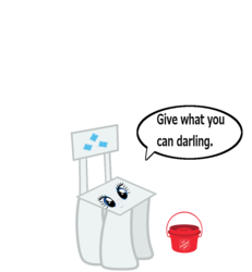 Size: 946x1024 | Tagged: safe, artist:bucky, rarity, g4, chair, chairity, charity, darling, dialogue, motivational, not salmon, objectification, pun, simple background, text, transparent background, vector, visual pun, wat