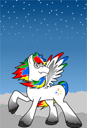 Size: 1098x1612 | Tagged: safe, artist:parallel black, oc, oc only, oc:windy spike, mountain, starry sky, sunglasses