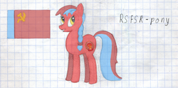 Size: 1473x733 | Tagged: safe, artist:bacbko, pony, graph paper, nation ponies, russia, russian ssr, solo, soviet union, traditional art