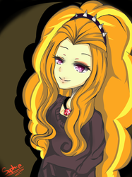 Size: 761x1016 | Tagged: safe, artist:lorrainiaful, adagio dazzle, equestria girls, g4, clothes, female, hoodie, solo