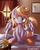 Size: 2000x2500 | Tagged: safe, artist:bugplayer, derpy hooves, pegasus, pony, g4, bed mane, both cutie marks, breakfast in bed, clothes, female, hat, high res, mare, morning ponies, muffin, socks, solo, striped socks, wings