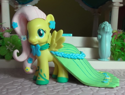 Size: 700x532 | Tagged: safe, artist:sanadaookmai, fluttershy, g4, brushable, clothes, customized toy, dress, gala dress, irl, photo, solo, toy