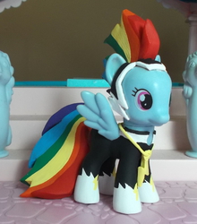 Size: 600x683 | Tagged: safe, artist:sanadaookmai, rainbow dash, zapp, g4, power ponies (episode), brushable, clothes, costume, customized toy, irl, photo, power ponies, solo, toy