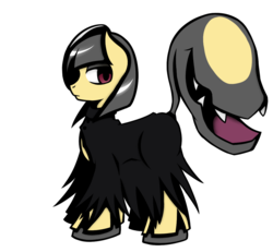 Size: 1189x1099 | Tagged: safe, artist:miikymod, mawile, clothes, crossover, mask, pokémon, ponified, robe, simple background, solo, transparent background