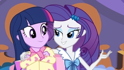 Size: 1440x810 | Tagged: safe, screencap, rarity, twilight sparkle, equestria girls, g4, my little pony equestria girls: rainbow rocks, clothes, pajamas, shipping fuel