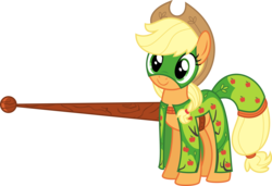 Size: 7695x5255 | Tagged: safe, artist:xenoneal, applejack, g4, absurd resolution, female, jousting, lance, simple background, smiling, solo, transparent background, vector