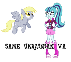 Size: 734x643 | Tagged: safe, derpy hooves, sonata dusk, equestria girls, g4, my little pony equestria girls: rainbow rocks, exploitable meme, meme, natalya romanko, same voice actor, ukrainian