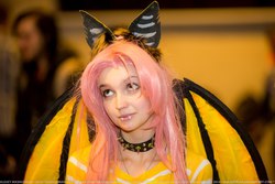 Size: 1600x1067 | Tagged: dead source, safe, fluttershy, human, rubronycon, g4, cosplay, flutterbat, irl, irl human, photo