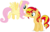 Size: 823x519 | Tagged: safe, artist:shizow, fluttershy, sunset shimmer, pegasus, pony, unicorn, g4, boop, duo, female, mare, simple background, transparent background, vector