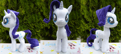 Size: 1280x569 | Tagged: safe, artist:raynaldo, rarity, pony, unicorn, g4, horn, irl, multiple views, outdoors, photo, plushie