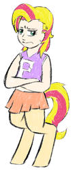 Size: 475x1024 | Tagged: safe, artist:aaron amethyst, oc, oc only, oc:eventide, satyr, offspring, parent:sunset shimmer, solo