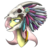 Size: 1280x1278 | Tagged: safe, artist:taps, fluttershy, pegasus, pony, g4, bust, chiefyshy, feather, female, fluttersquaw, goat skull, headdress, helmet, native american, skull, skull helmet, solo, tribal