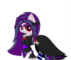 Size: 901x756 | Tagged: safe, artist:xxsactaviaxx, aria blaze, earth pony, pony, undead, vampire, vampony, g4, blood, clothes, costume, dress, earth pony aria blaze, equestria girls ponified, female, mare, ponified, red eyes, slit pupils, solo, starry eyes, wingding eyes