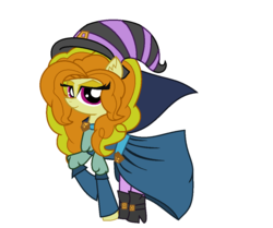 Size: 1082x904 | Tagged: safe, artist:xxsactaviaxx, adagio dazzle, earth pony, pony, g4, boots, brooch, cape, clothes, costume, dress, earth pony adagio dazzle, equestria girls ponified, female, jewelry, looking at you, mare, ponified, shoes, simple background, solo, white background