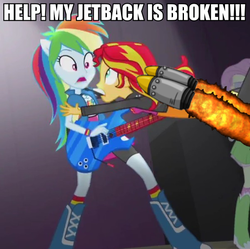 Size: 598x596 | Tagged: safe, rainbow dash, sunset shimmer, equestria girls, g4, jetpack