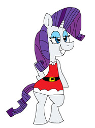 Size: 1049x1401 | Tagged: safe, artist:hunterxcolleen, rarity, pony, g4, bipedal, christmas, clothes, dress