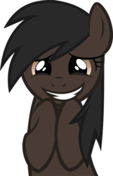 Size: 642x1000 | Tagged: safe, alternate version, artist:accu, oc, oc only, pony, g4, embarrassed, female, holding hooves, show accurate, shy, simple background, smiling, solo, sorry, transparent background, upper body, vector