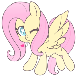 Size: 900x900 | Tagged: safe, artist:pegacornss, fluttershy, g4, cute, female, heart, simple background, solo