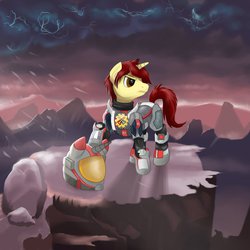 Size: 894x894 | Tagged: safe, artist:confetticakez, oc, oc only, pony, unicorn, armor, crossover, halo (series), video game