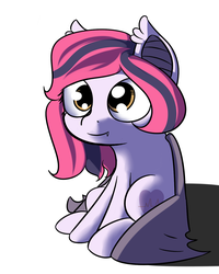 Size: 1096x1373 | Tagged: safe, artist:neuro, oc, oc only, oc:arrhythmia, bat pony, pony, female, filly, solo, younger