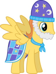 Size: 1600x2109 | Tagged: safe, artist:vectorizedunicorn, star swirl the bearded, warm front, pegasus, pony, g4, three's a crowd, background pony, beard, cloak, clothes, costume, fake beard, hat, male, simple background, solo, stallion, star swirl the bearded costume, transparent background, vector