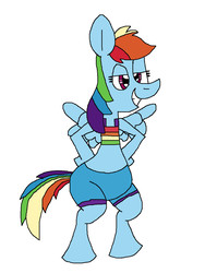 Size: 955x1201 | Tagged: safe, artist:hunterxcolleen, rainbow dash, g4, bikini, clothes, smiling, swimsuit