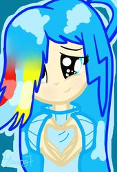 Size: 653x960 | Tagged: safe, oc, oc only, human, cute, heart hands, humanized, namirel streak dream, small dreams, solo, streak wing