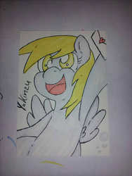 Size: 500x666 | Tagged: safe, artist:yukinzu, derpy hooves, pegasus, pony, g4, aceo, artist trading card, female, mailpony, mare, solo, traditional art