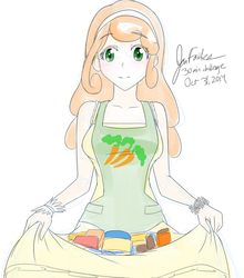 Size: 881x1000 | Tagged: safe, artist:jonfawkes, carrot top, golden harvest, human, g4, 30 minute art challenge, humanized