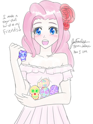 Size: 754x1000 | Tagged: safe, artist:jonfawkes, pinkie pie, human, g4, 30 minute art challenge, blushing, calaverita (sugar skull), dia de los muertos, dialogue, flower, flower in hair, humanized, open mouth, rose, simple background, sugar skull, teeth, white background