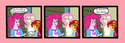 Size: 2144x737 | Tagged: safe, artist:oneovertwo, fluttershy, pinkie pie, sunset shimmer, equestria girls, g4, my little pony equestria girls: rainbow rocks, comic