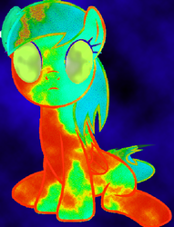 Size: 445x582 | Tagged: safe, artist:mellow91, derpy hooves, oc, oc:heat map, pegasus, pony, g4, female, heat map, mare, possessed