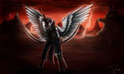 Size: 1500x899 | Tagged: safe, artist:jamescorck, oc, oc only, oc:level up, anthro, large wings, sword