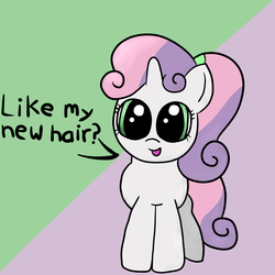 Size: 2000x2000 | Tagged: safe, artist:php26, sweetie belle, g4, cute, diasweetes, female, filly, high res, i really like her mane, ponytail, solo